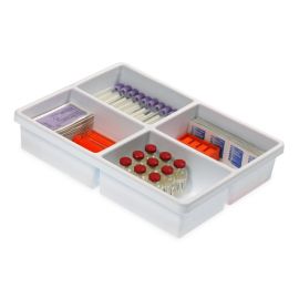 Four compartment cart drawer organizer